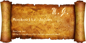 Moskovitz Jolán névjegykártya