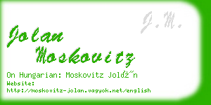 jolan moskovitz business card